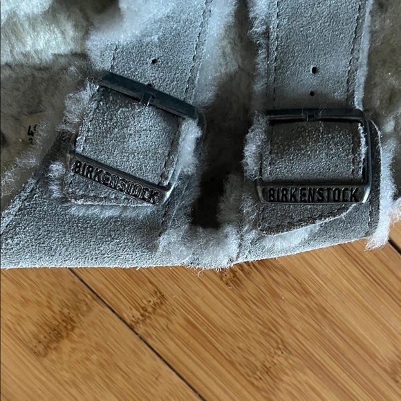 Birkenstock Gray Shearling Sandals - Picture 2 of 3